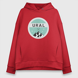 Толстовка оверсайз женская УРАЛ 01, цвет: красный