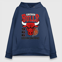 Толстовка оверсайз женская Chicago Bulls NBA, цвет: тёмно-синий