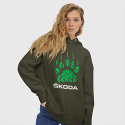 Толстовка оверсайз женская SKODA ШКОДА ХИЩНИК, цвет: хаки — фото 2