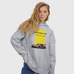 Толстовка оверсайз женская Porsche Carrera 4S Motorsport, цвет: меланж — фото 2