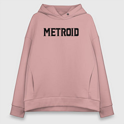 Толстовка оверсайз женская Metroid Dread Black Logo, цвет: пыльно-розовый