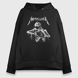 Толстовка оверсайз женская Metallica - thrash metal!, цвет: черный
