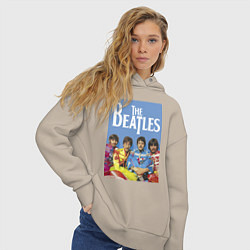 Толстовка оверсайз женская The Beatles - world legend!, цвет: миндальный — фото 2