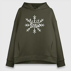 Женское худи оверсайз Snowflake Let it snow