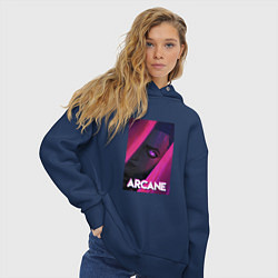 Толстовка оверсайз женская Arcane Neon, цвет: тёмно-синий — фото 2