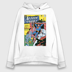 Толстовка оверсайз женская Обложка Action Comics 117, цвет: белый