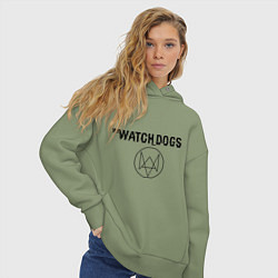 Толстовка оверсайз женская Watch Dogs, цвет: авокадо — фото 2