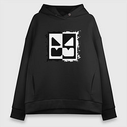 Женское худи оверсайз GEOMETRY DASH BLACK WHITE