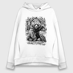 Толстовка оверсайз женская Истинный хозяин Русского леса, цвет: белый