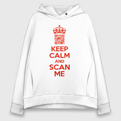 Женское худи оверсайз Keep calm and scan me - fuck off