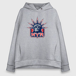 Толстовка оверсайз женская Нью Йорк Рейнджерс New York Rangers, цвет: меланж