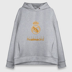 Толстовка оверсайз женская Real Madrid Logo, цвет: меланж