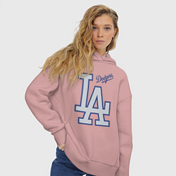 Толстовка оверсайз женская Los Angeles Dodgers - baseball team, цвет: пыльно-розовый — фото 2