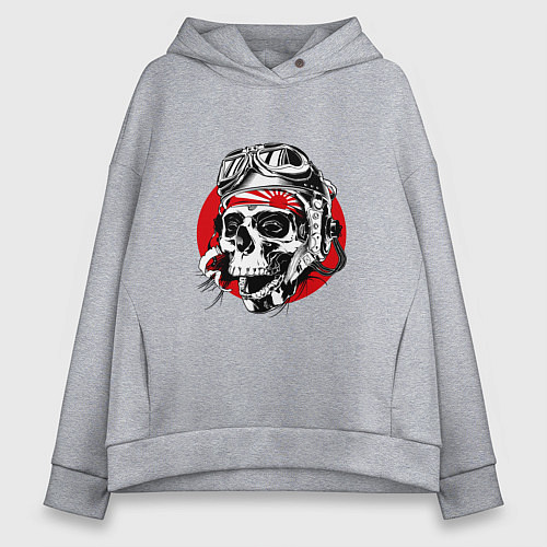 Женское худи оверсайз Pilot kamikadze / Меланж – фото 1