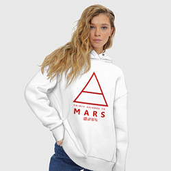 Толстовка оверсайз женская 30 Seconds to Mars рок, цвет: белый — фото 2