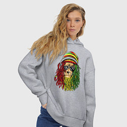 Толстовка оверсайз женская Rasta lioN, цвет: меланж — фото 2