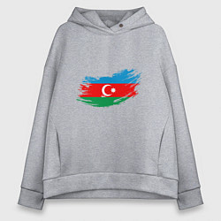 Толстовка оверсайз женская Флаг - Азербайджан, цвет: меланж