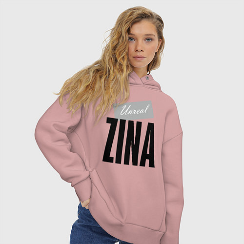 Женское худи оверсайз Unreal Zina / Пыльно-розовый – фото 3