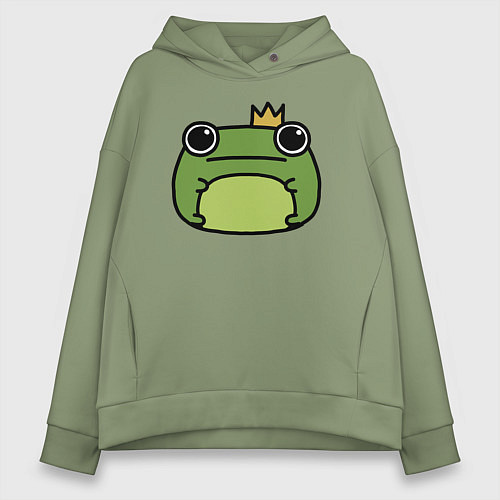 Женское худи оверсайз Frog Lucky король / Авокадо – фото 1