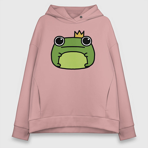 Женское худи оверсайз Frog Lucky король / Пыльно-розовый – фото 1