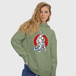 Толстовка оверсайз женская Боевые искусства космонавтов, цвет: авокадо — фото 2