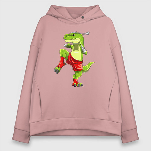 Женское худи оверсайз Дино Муай Тай / Пыльно-розовый – фото 1