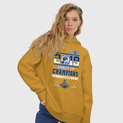 Толстовка оверсайз женская St Louis Blues NHL Сент-Луис Блюз НХЛ, цвет: горчичный — фото 2