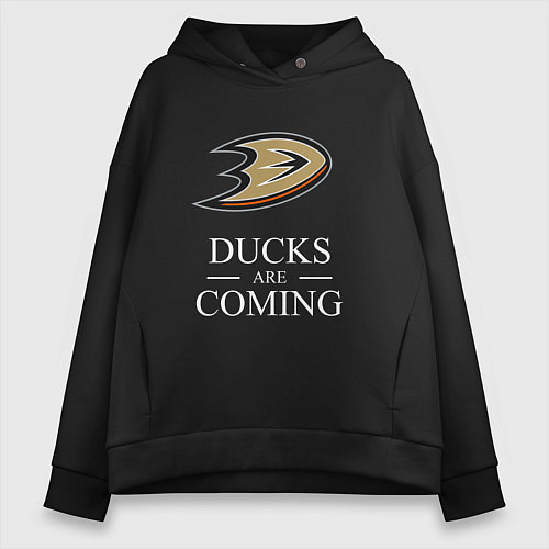 Женское худи оверсайз Ducks Are Coming, Анахайм Дакс, Anaheim Ducks / Черный – фото 1