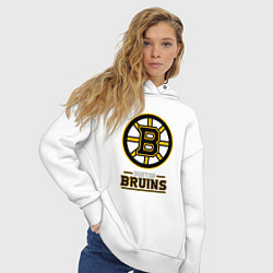 Толстовка оверсайз женская Boston Bruins , Бостон Брюинз, цвет: белый — фото 2
