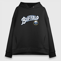 Толстовка оверсайз женская Баффало Сейберз , Buffalo Sabres, цвет: черный