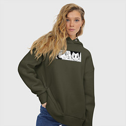 Толстовка оверсайз женская Киллуа Золдик и Гон, цвет: хаки — фото 2