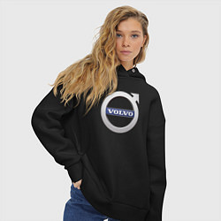 Толстовка оверсайз женская VOLVO лого, цвет: черный — фото 2