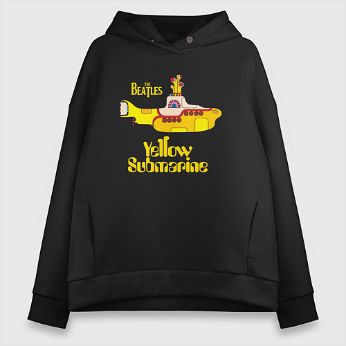 Женское худи оверсайз On a Yellow Submarine / Черный – фото 1