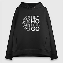 Толстовка оверсайз женская Ramones Hey! Ho! Lets Go, цвет: черный