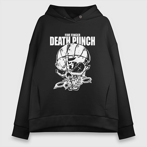 Женское худи оверсайз Five Finger Death Punch Groove metal / Черный – фото 1