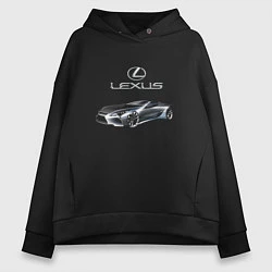 Толстовка оверсайз женская Lexus Motorsport, цвет: черный