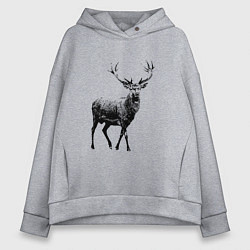 Женское худи оверсайз Черный олень Black Deer