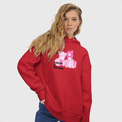 Толстовка оверсайз женская Наруми Момосэ & Хиротака Нифудзи, цвет: красный — фото 2