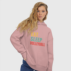 Толстовка оверсайз женская Eat - Sleep - Volleyball, цвет: пыльно-розовый — фото 2