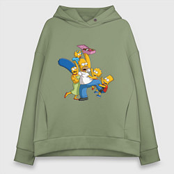 Толстовка оверсайз женская Simpsons donuts, цвет: авокадо
