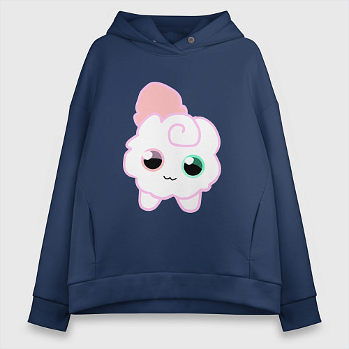 Женское худи оверсайз Toca Kitchen котик / Тёмно-синий – фото 1