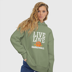 Толстовка оверсайз женская Live Love - Basketball, цвет: авокадо — фото 2