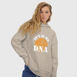 Толстовка оверсайз женская ДНК Баскетбол, цвет: миндальный — фото 2