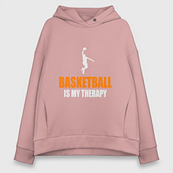 Толстовка оверсайз женская Терапия - Баскетбол, цвет: пыльно-розовый
