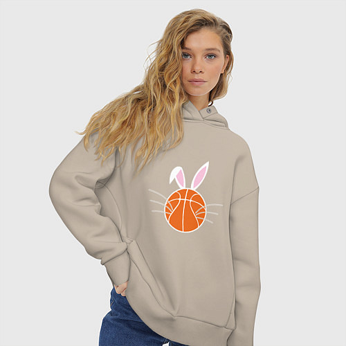 Женское худи оверсайз Basketball Bunny / Миндальный – фото 3