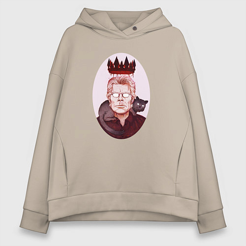 Женское худи оверсайз Король ужасов СТИВЕН КИНГ / Миндальный – фото 1