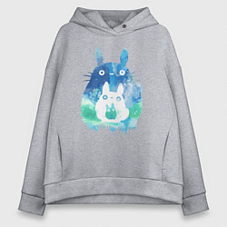Толстовка оверсайз женская Семья кроликов Акварель, цвет: меланж