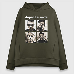 Толстовка оверсайз женская DEPECHE MODE ДЕПЕШ МОД, цвет: хаки