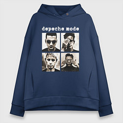 Толстовка оверсайз женская DEPECHE MODE ДЕПЕШ МОД, цвет: тёмно-синий