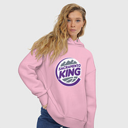 Толстовка оверсайз женская Sacramento King, цвет: светло-розовый — фото 2
